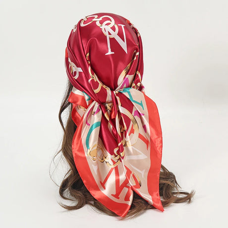 red orange silk bandanna
