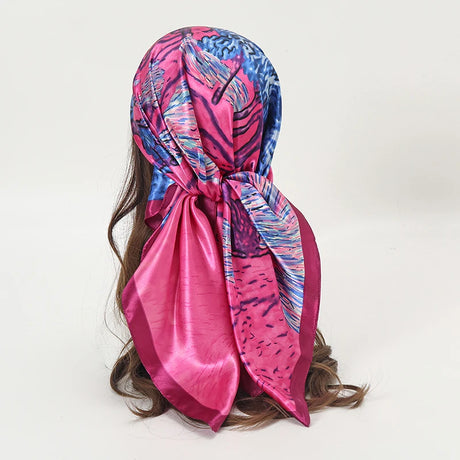 pink blue silk bandanna