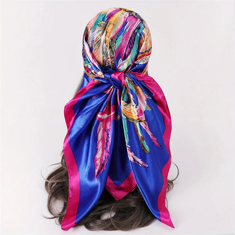multi color floral pattern silk bandanna