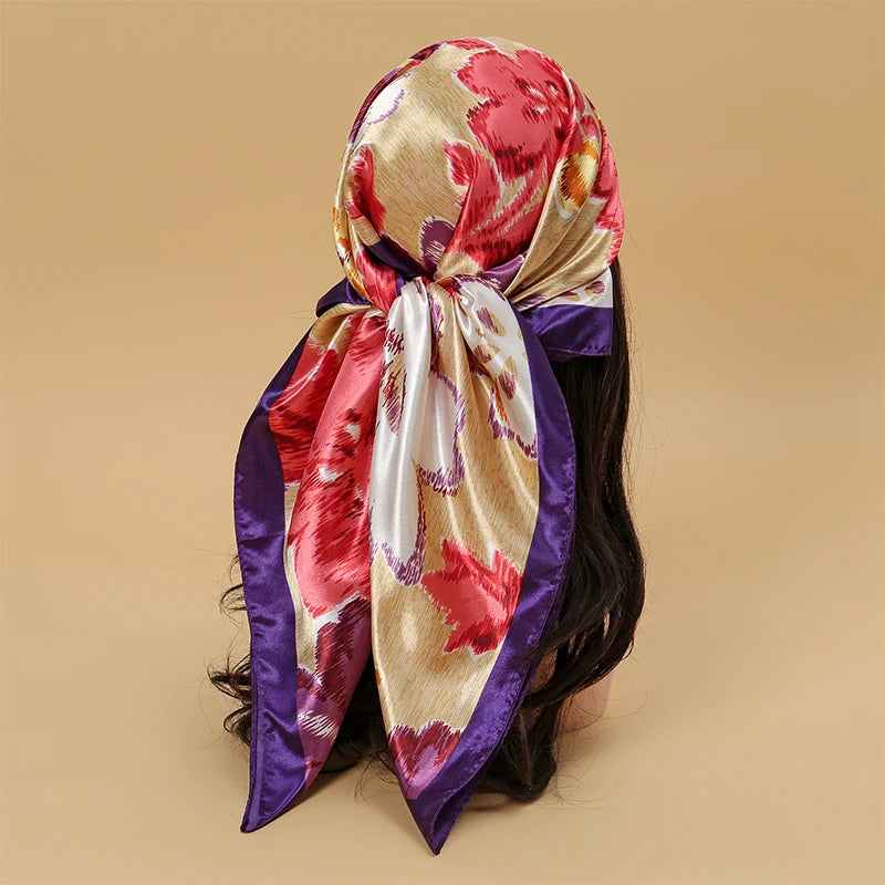red white purple floral pattern bandanna