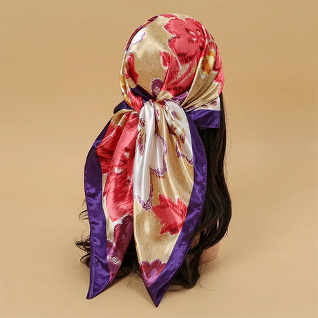 red white purple floral pattern bandanna