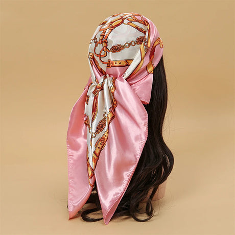 pink white gold silk bandanna