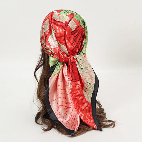 red green black silk bandanna