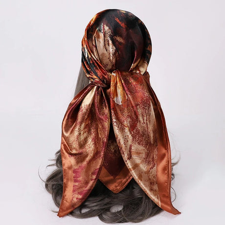 red brown silk bandanna