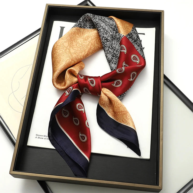 Silk Hair Neck Square Scarf