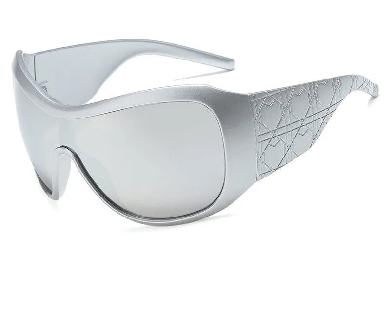 Silver Oversized Gradient Sexy Sunglasses