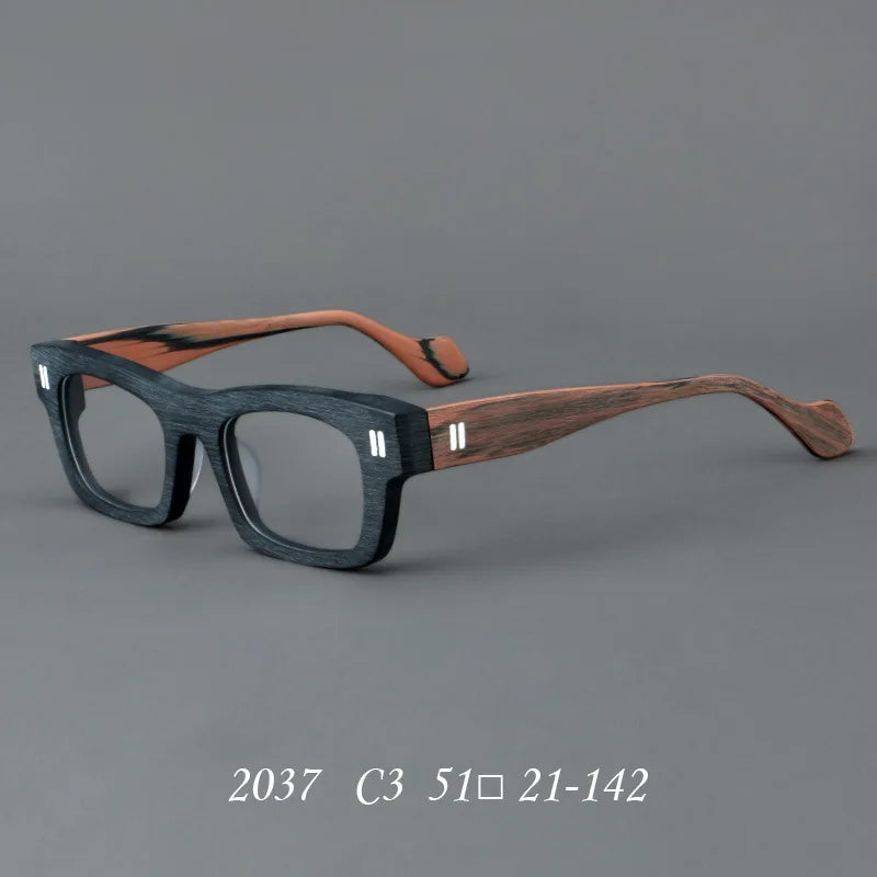Brown Splicing Retro Thick Board Glasses Presbyopia and Myopia Customized