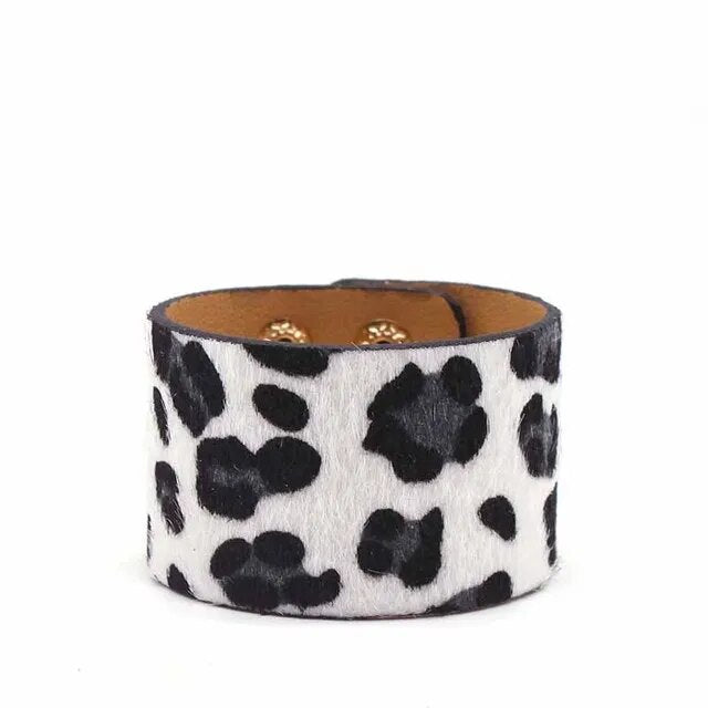 Leopard Wrap Leather Bracelet
