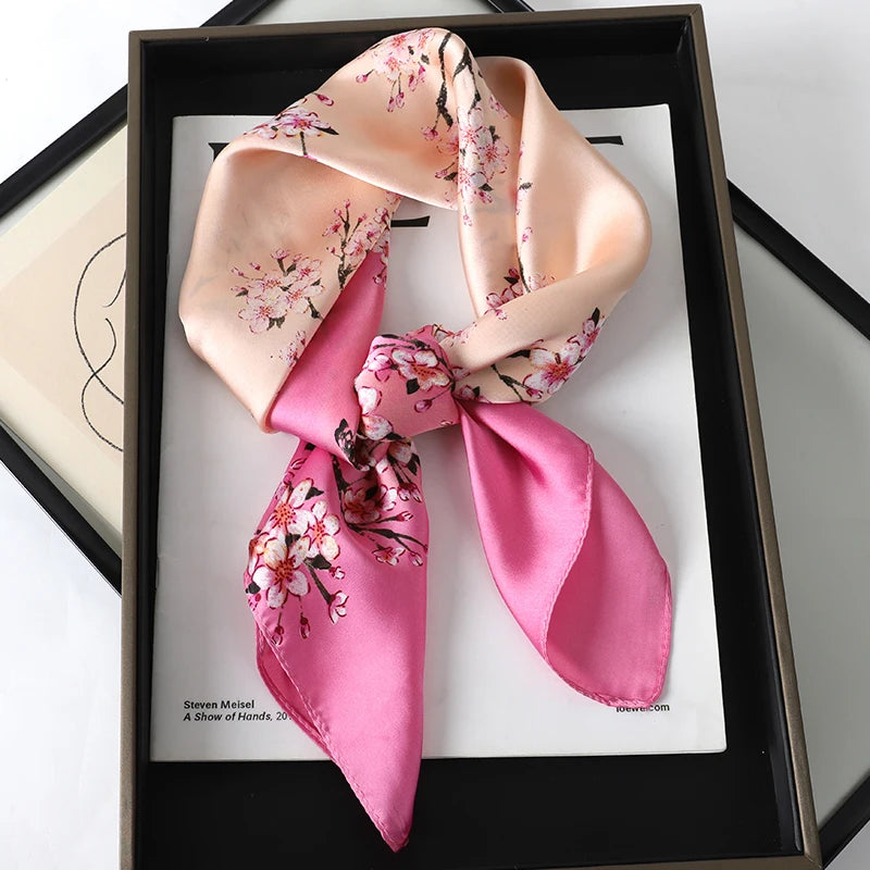 Silk Hair Neck Square Scarf