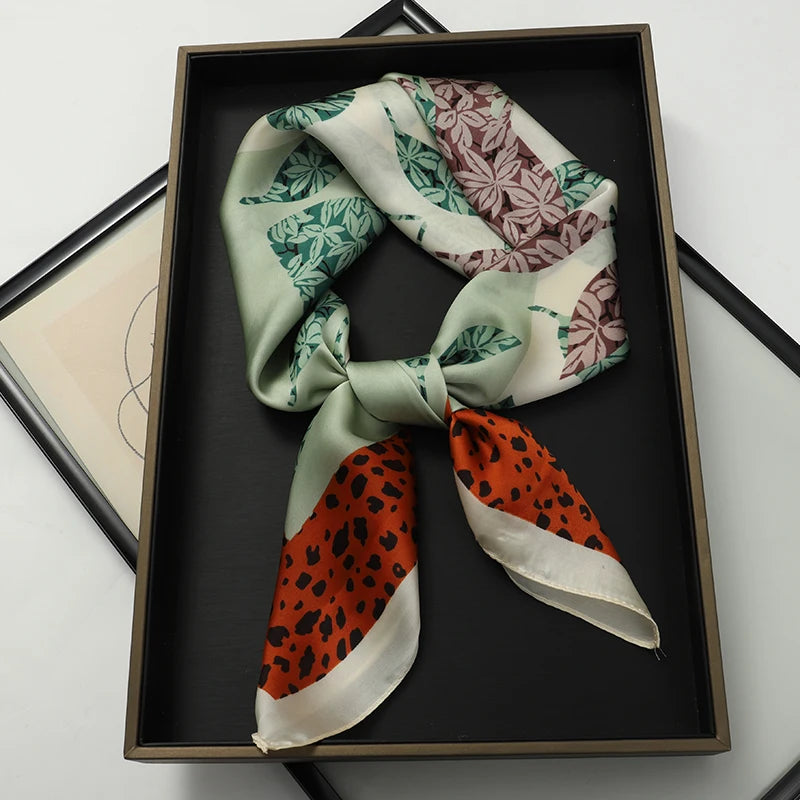 Silk Hair Neck Square Scarf