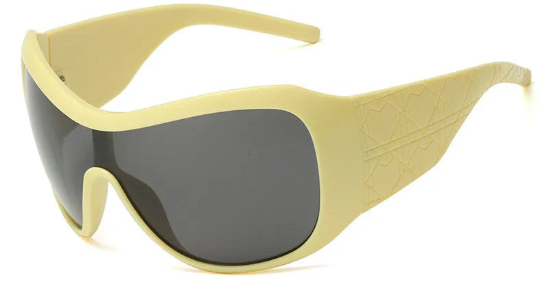 Beige Oversized Gradient Sexy Sunglasses