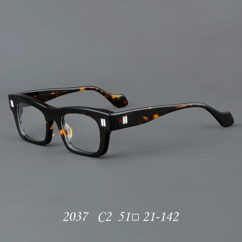 Leopard Splicing Retro Thick Board Glasses Presbyopia and Myopia Customized