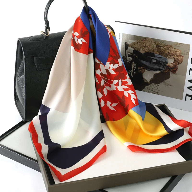 Silk Hair Neck Square Scarf