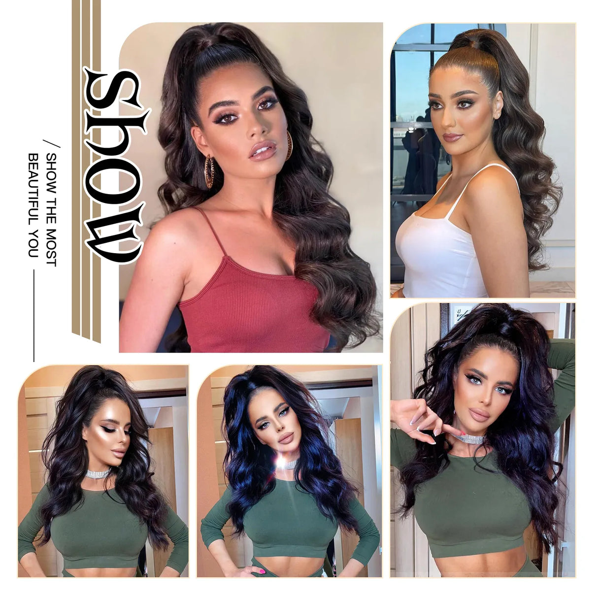 Long Wavy Ponytail Hair Extension