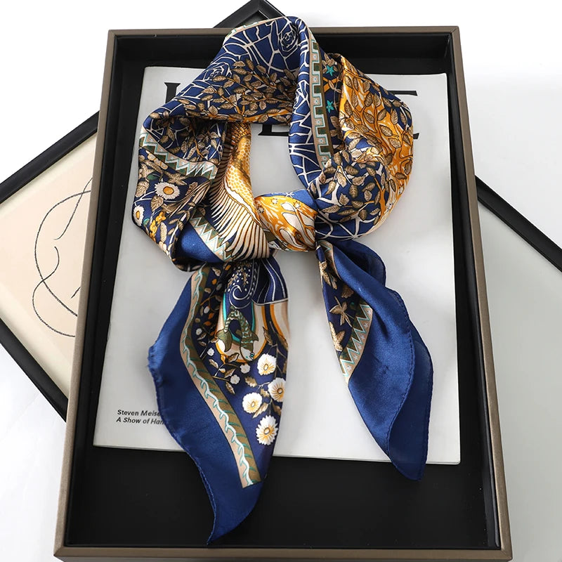 Silk Hair Neck Square Scarf