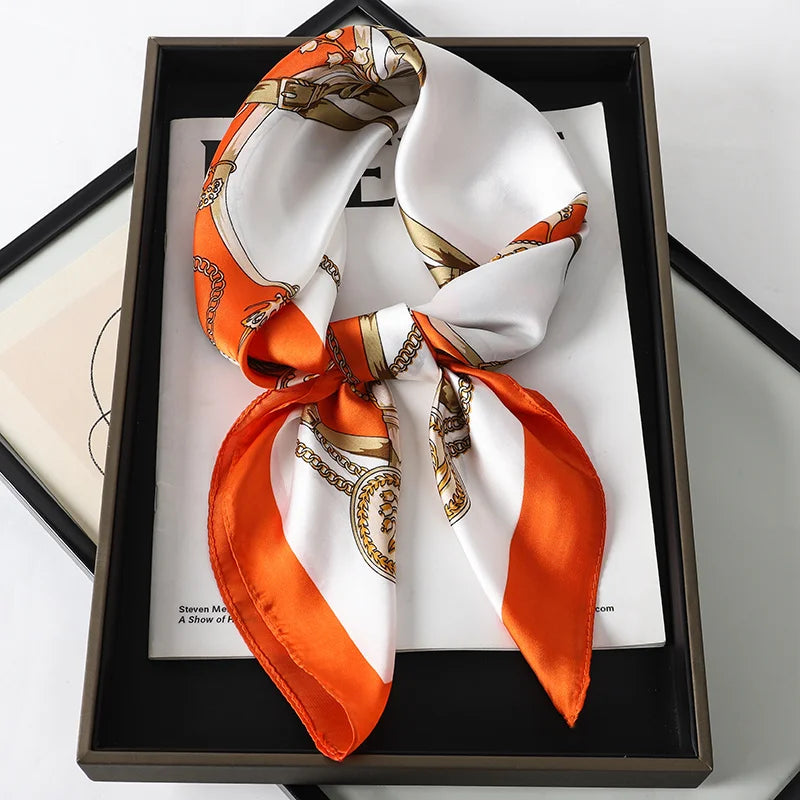 Silk Hair Neck Square Scarf