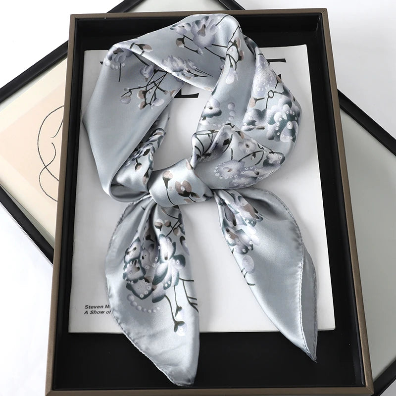 Silk Hair Neck Square Scarf