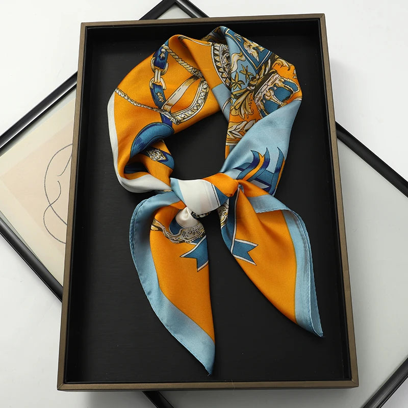 Silk Hair Neck Square Scarf