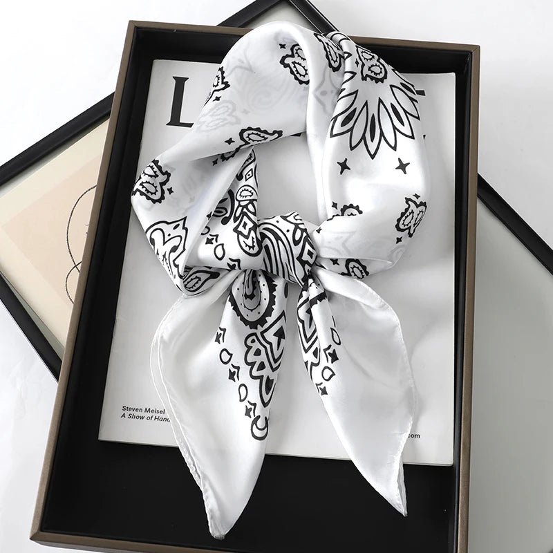 Silk Hair Neck Square Scarf
