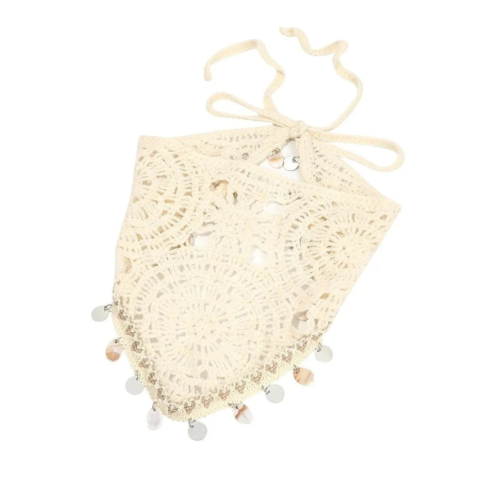 Seashell Luxury Crochet Tassel Triangle Headband Scarf