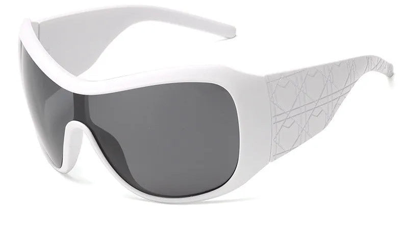 White Oversized Gradient Sexy Sunglasses