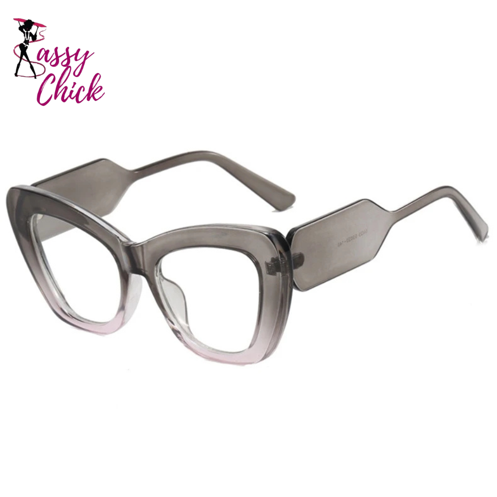 Sexy Cat Eye Optical Clear Lens Eyewear Sassy Chick Logo