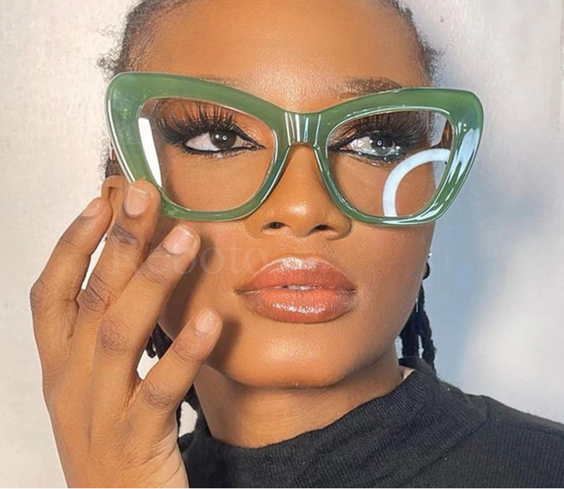Model using Sexy Cat Eye Optical Clear Lens Eyewear