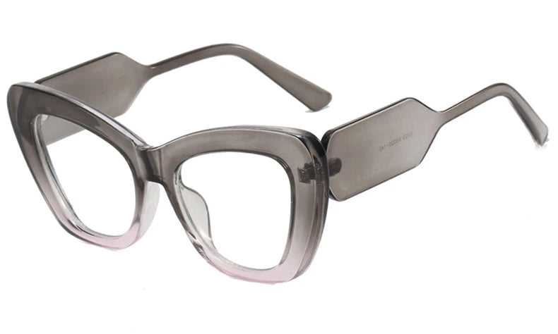 Gray Sexy Cat Eye Optical Clear Lens Eyewear