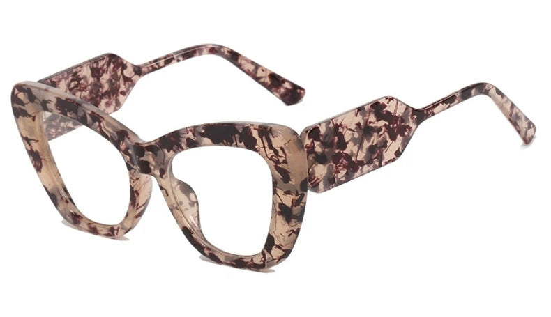 Gray Sexy Cat Eye Optical Clear Lens Eyewear