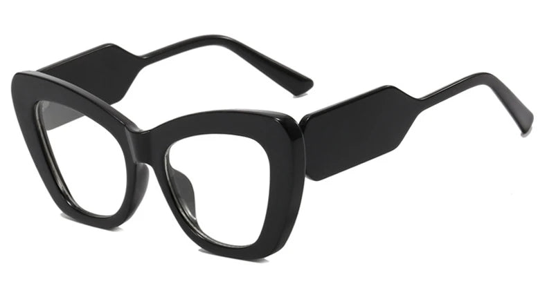 Black Sexy Cat Eye Optical Clear Lens Eyewear