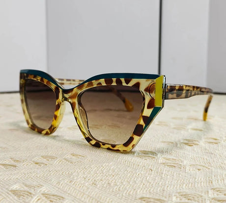 Sexy Cat Eye Punk Sunglasses For Women brown leopard