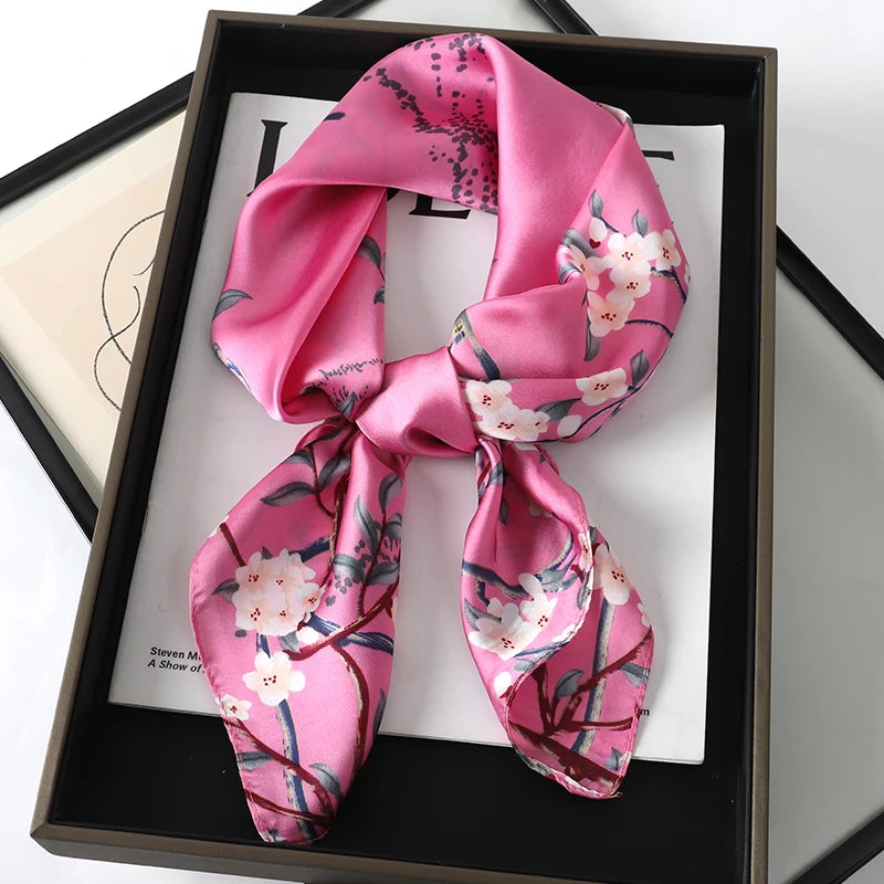 Silk Hair Neck Square Scarf