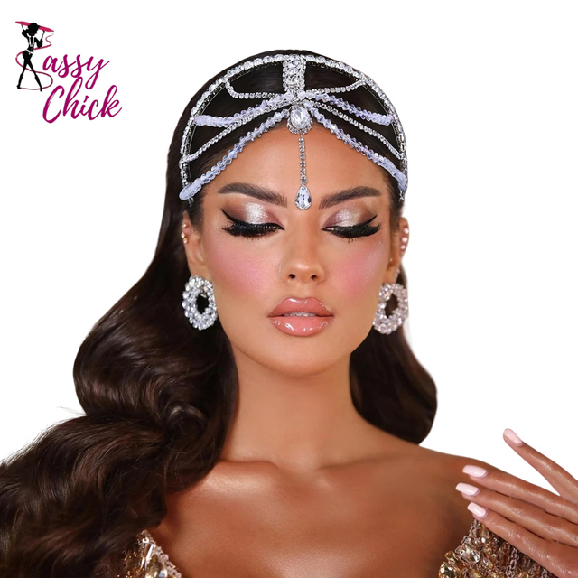 Shiny Crystal Rhinestone Bridal Headband Sassy Chick Logo
