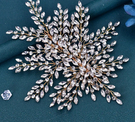 Gold Shiny Rhinestone Bridal Headwear