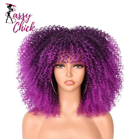 Short Afro Hair Kinky Curly Wigs Sassy Chick Logo