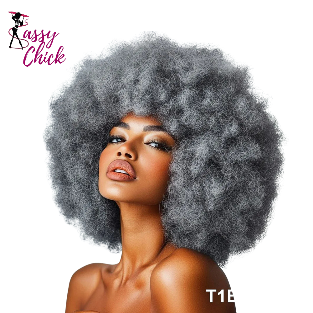 Short Curly Afro Wigs Premium Synthetic Wig Sassy Chick Logo