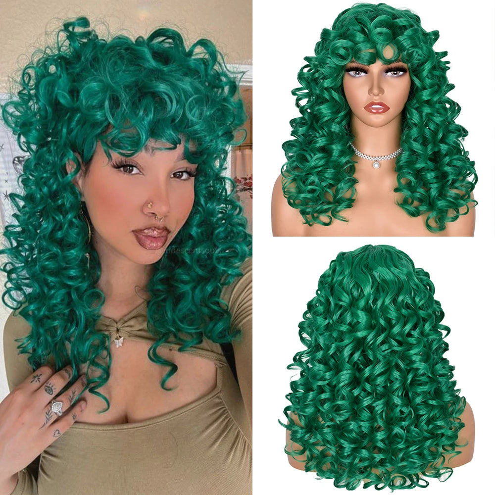 Short Curly Synthetic Natural Wigs gree