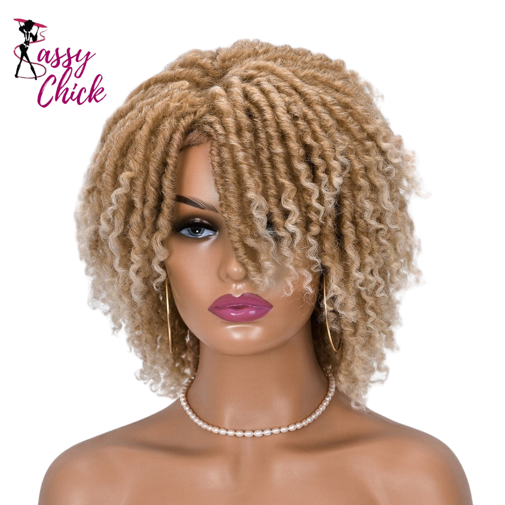 Short Dreadlock Curly Wig Sassy Chick Logo