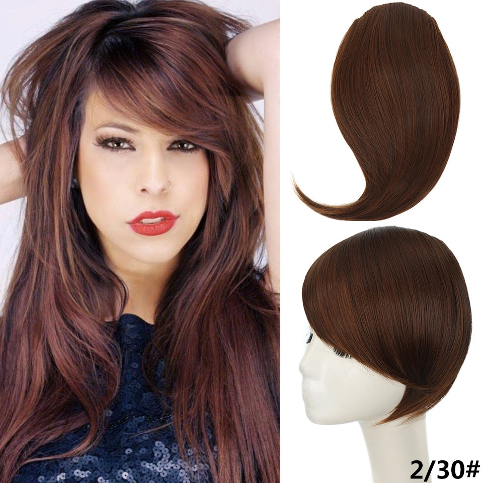 Brown Side Bangs Hair Extensions Clip