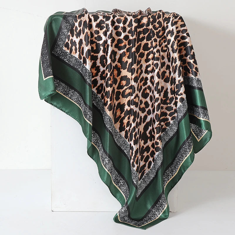 Green Silk 90cm Scarf Shawl Hijab