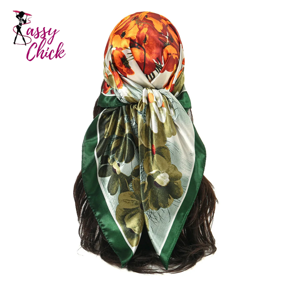 Silk Satin Paisley Wraps Bandana Sassy Chick Logo