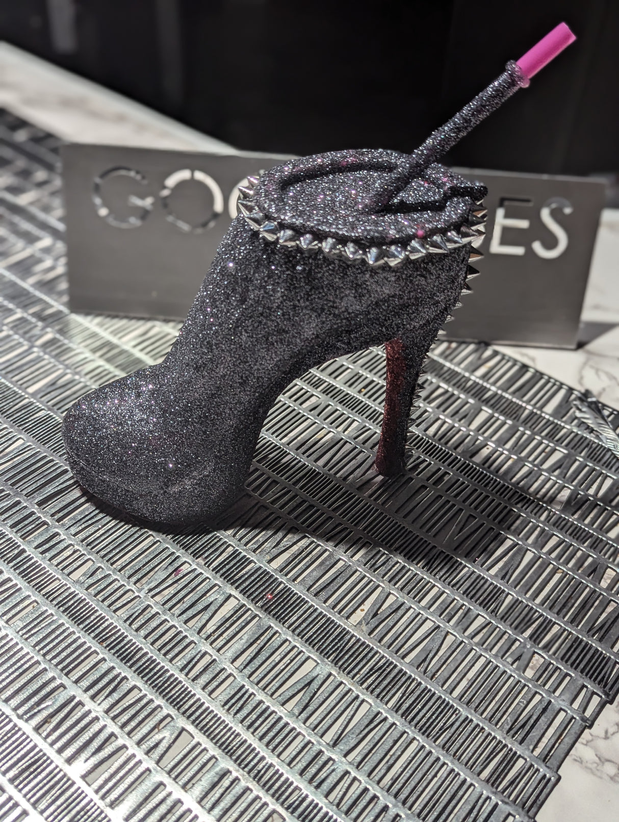 Silver Stiletto Heel Tumbler Cup