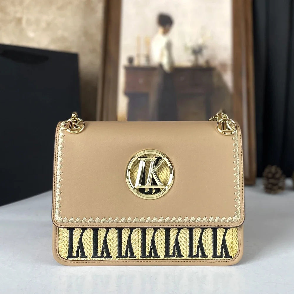 Brown Small Black Square Underarm Crossbody Bag