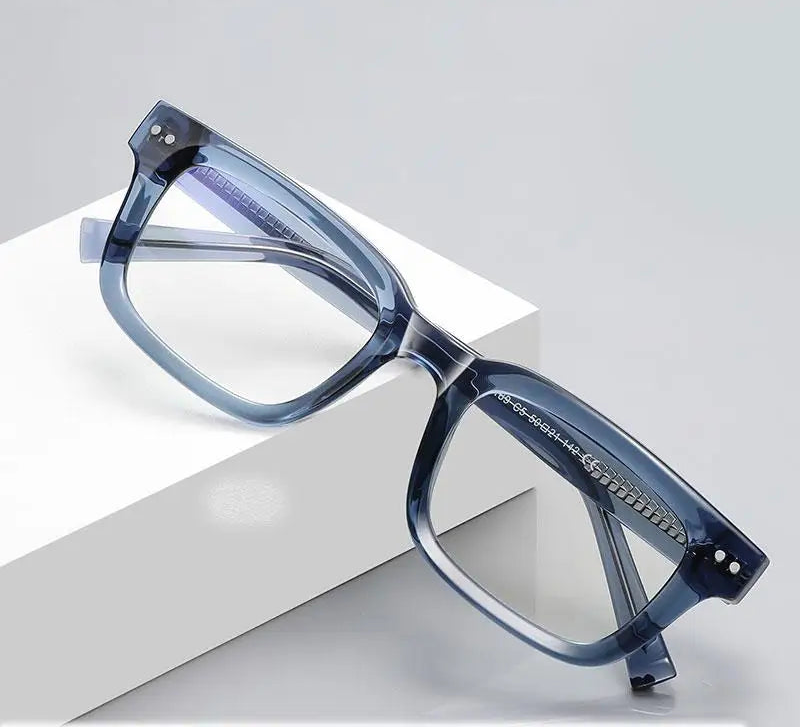 Blue Small Square Frame Anti Blue Light Rivet Glasses