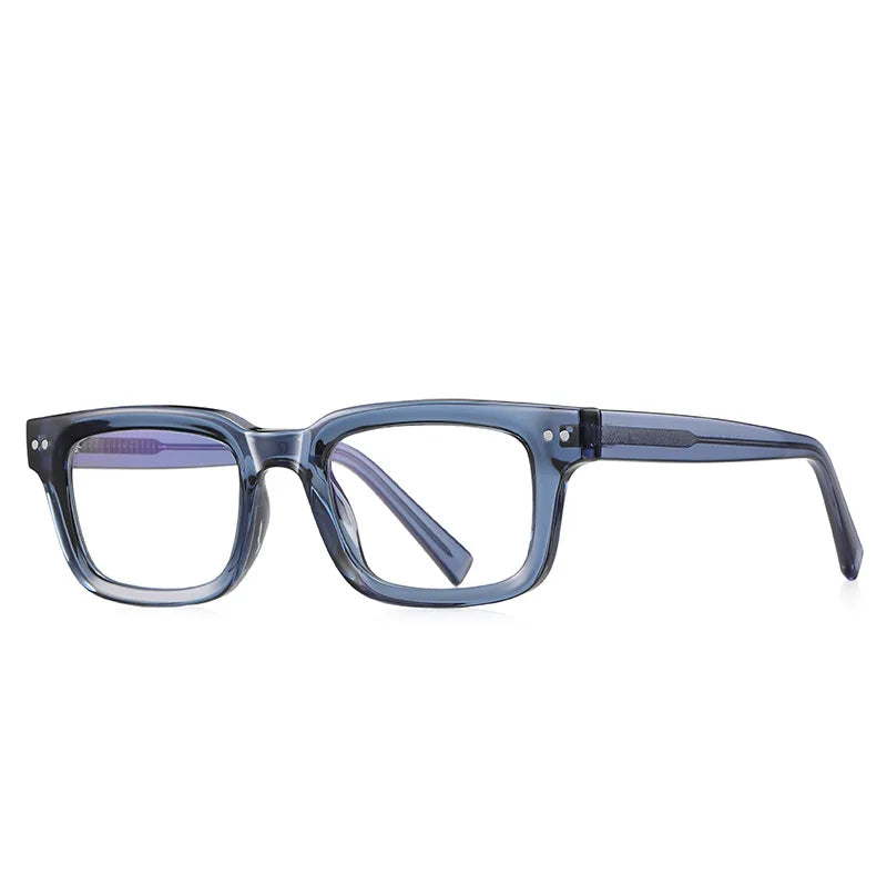 Blue Small Square Frame Anti Blue Light Rivet Glasses