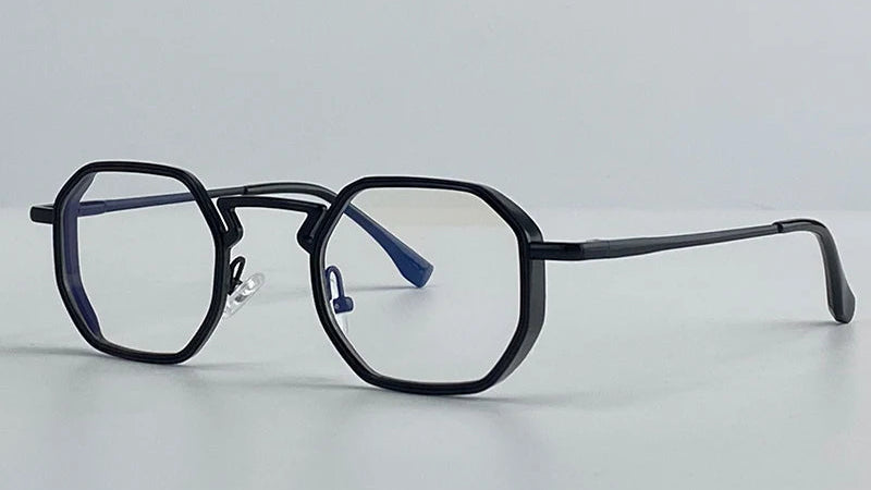Small UV400 Polygon Metal Punk Sunglasses