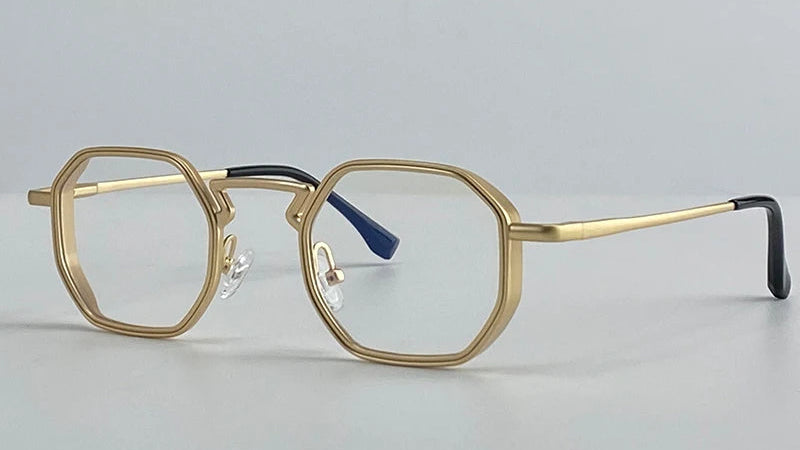 Small UV400 Polygon Metal Punk Sunglasses