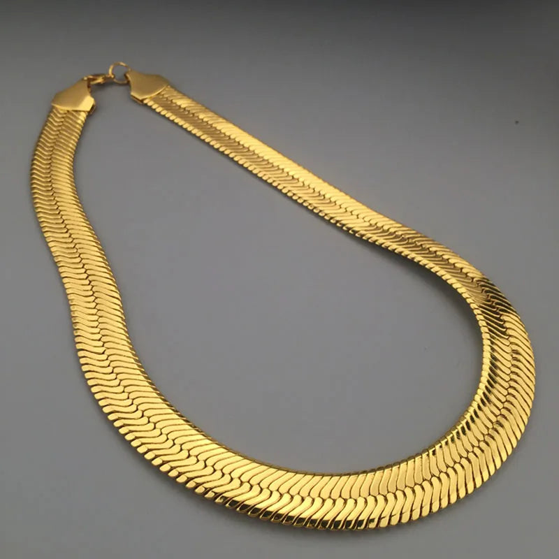Gold Snake Chain Golden Necklace 75CM*10MM Chunky Jewelry