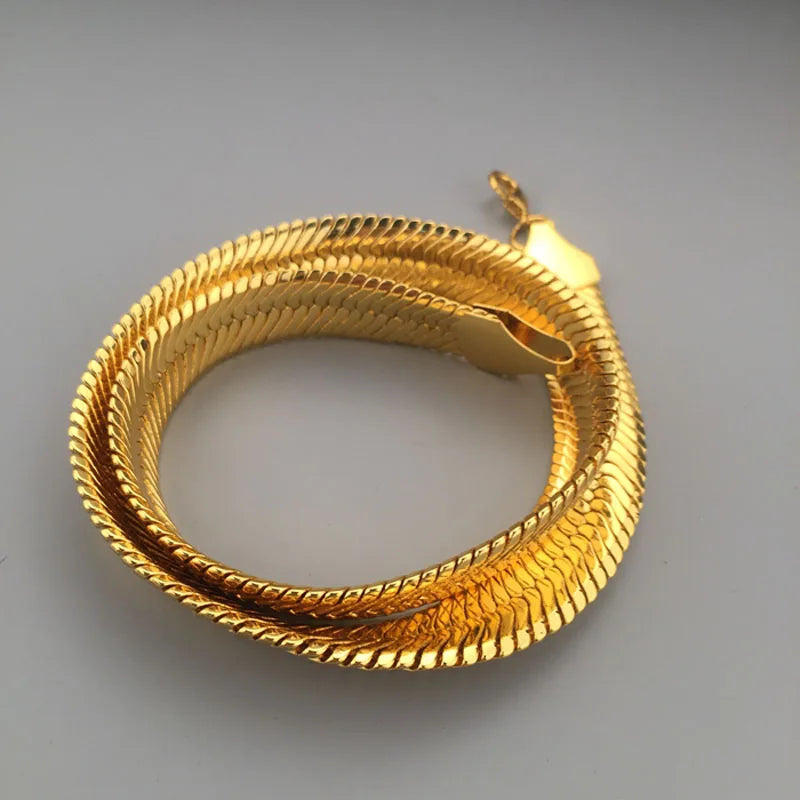 Gold Snake Chain Golden Necklace 75CM*10MM Chunky Jewelry