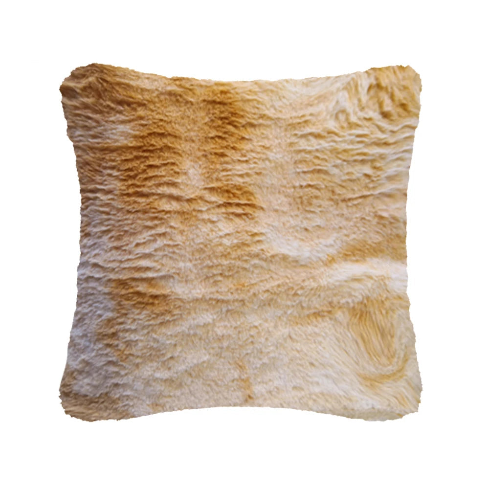 Soft fluffy faux fur throw pillow cover for home, sofa, bed, or car decor
